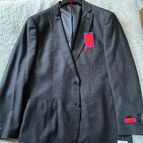 Mens 46R Charcoal Slim Blazer ZNT18